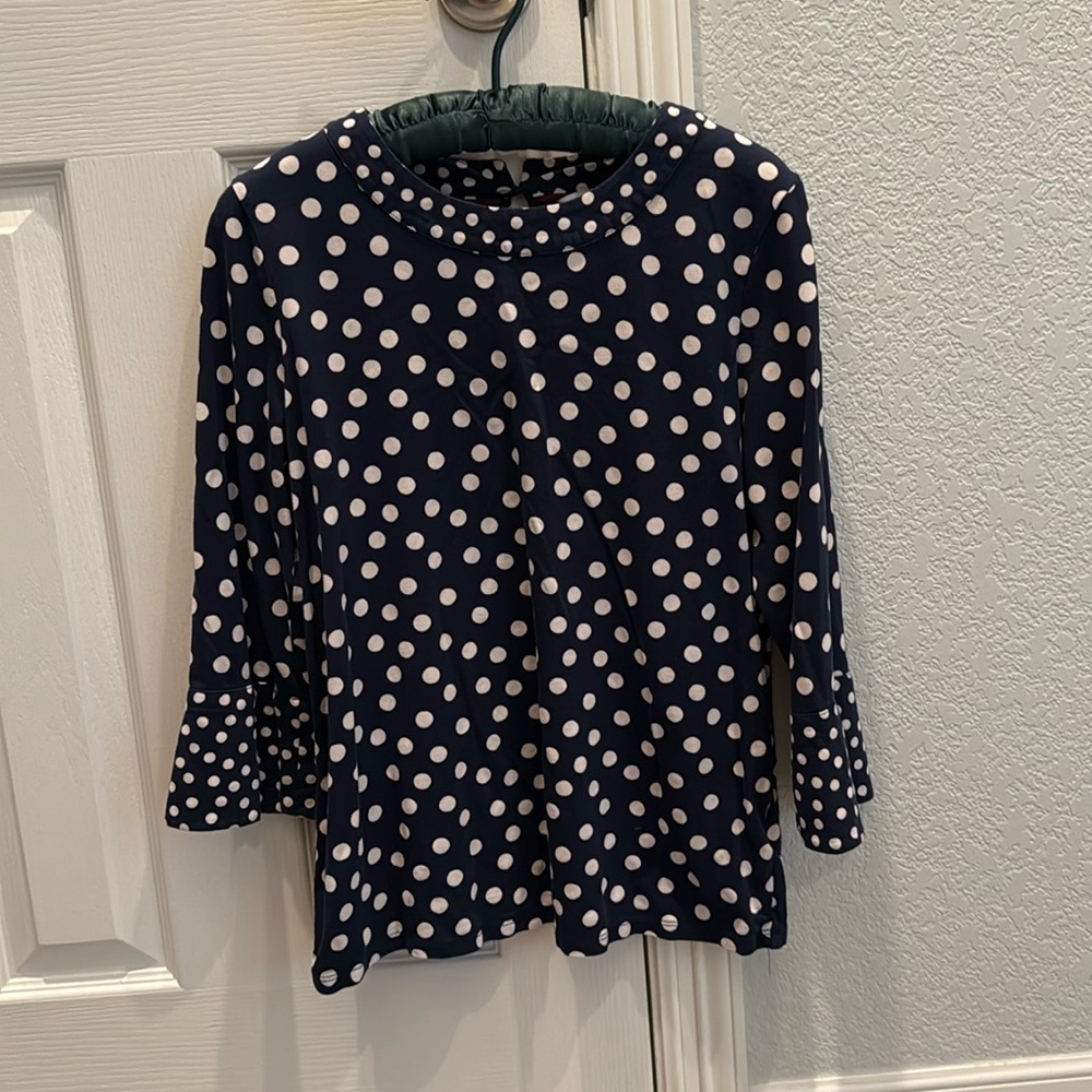 Boden Polka Dot 3/4 Sleeve Top